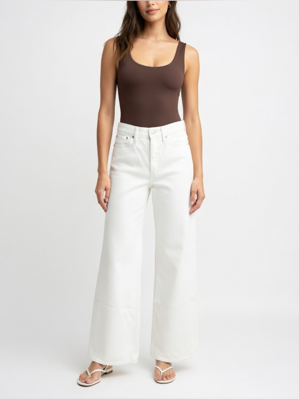 J. Crew White High-Rise Superwide Leg Jeans